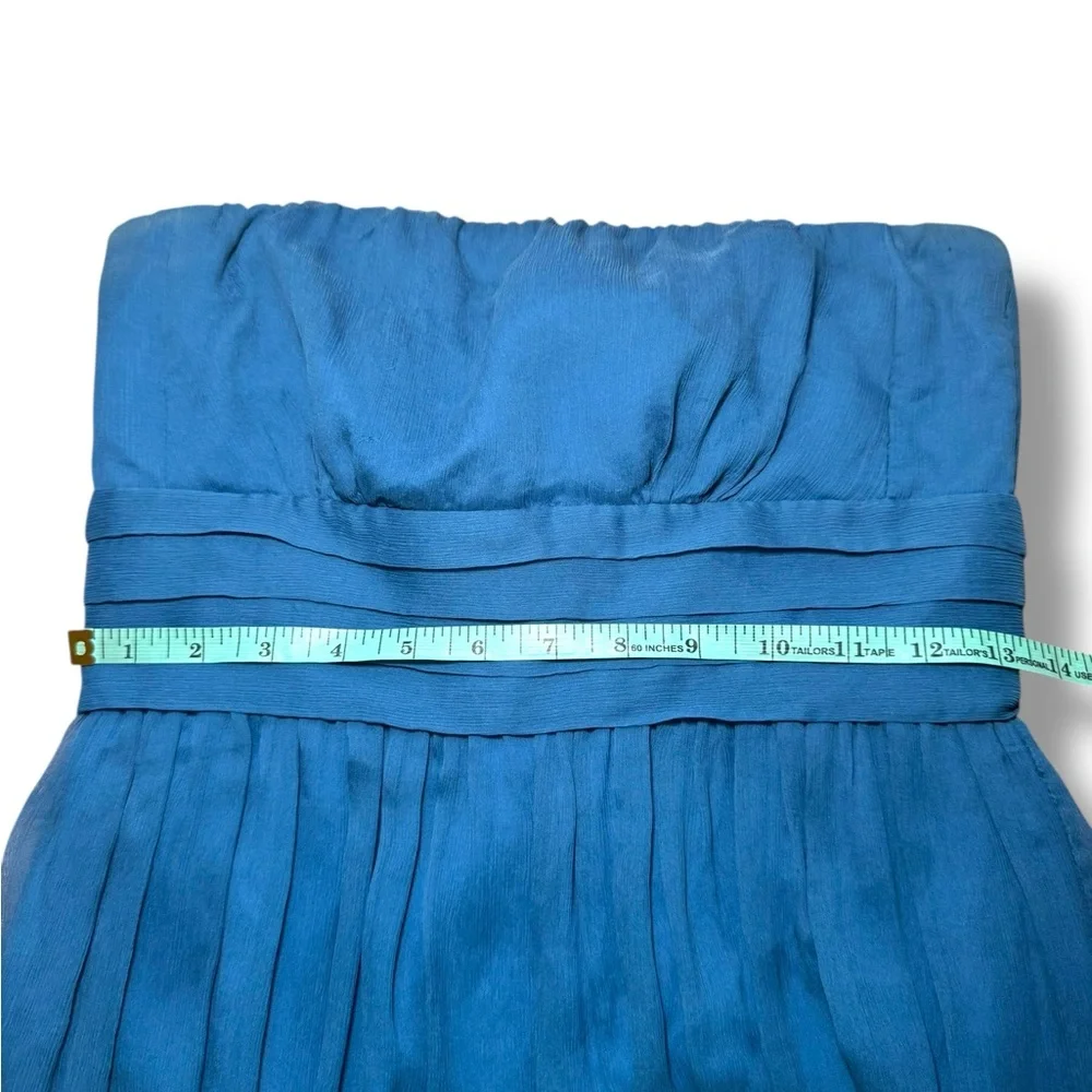 J.CREW Silk Chiffon Strapless Hazel Blue Juliet Dress JCrew‎ - Size 2 EUC